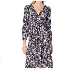 Eliza J Long Sleeve Dress in Black and Purple